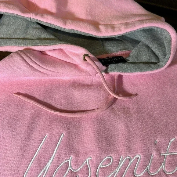 Yosemite National Park Prairie Mountain Brand LG Hoodie Pink Sweatshirt L/S - Picture 6 of 10